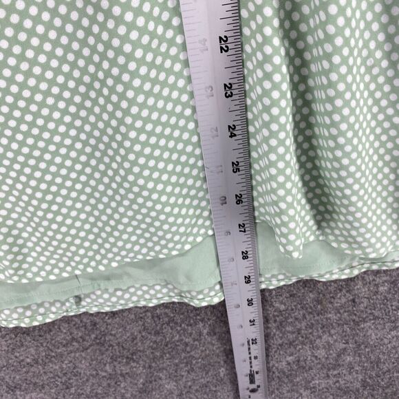 Express Top Women XL Green Polka Dot V-Neck Lined Sleeveless Spaghetti Strap - Picture 8 of 9